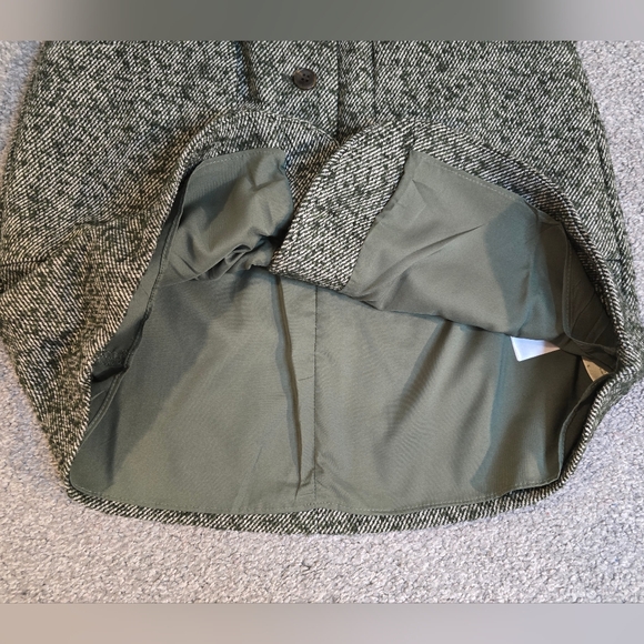 Madewell Herringbone Wool Button-front Mini Skirt Size 2 Green NWT - Picture 4 of 12